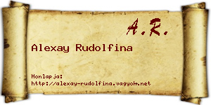 Alexay Rudolfina névjegykártya